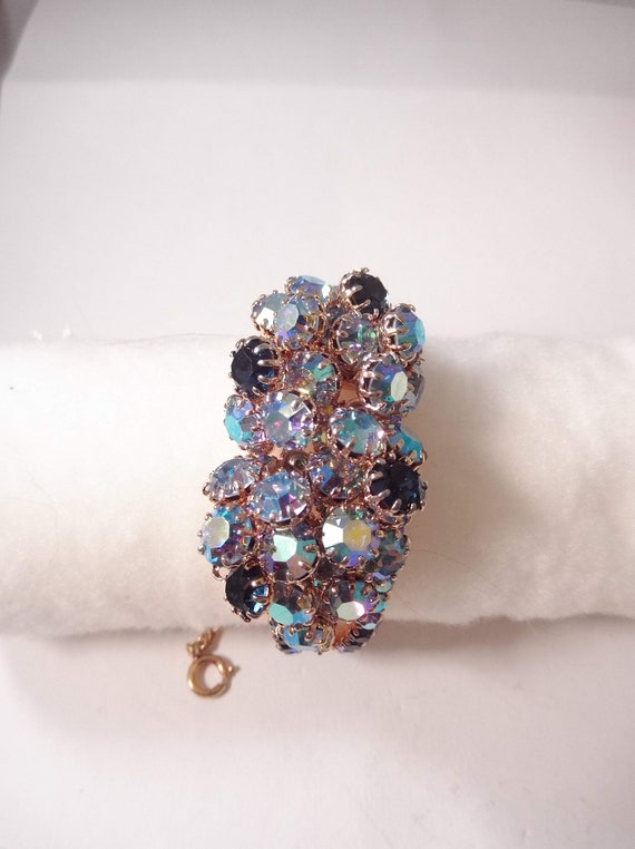 Stunning Layered Dark and Light AB Blue Rhinestone