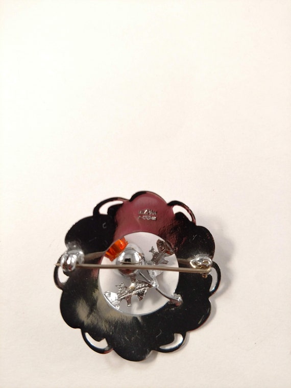 Mizpah Thistle Pin, Scottish Theme, Amber Colored… - image 3