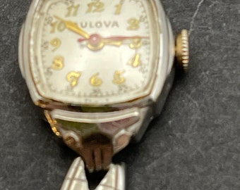 BULOVA 10K Rolled White Gold Plate, MECHANICAL Watch, Seconds Hand, Swiss Movement, Stainless Steel Back, Works Great
