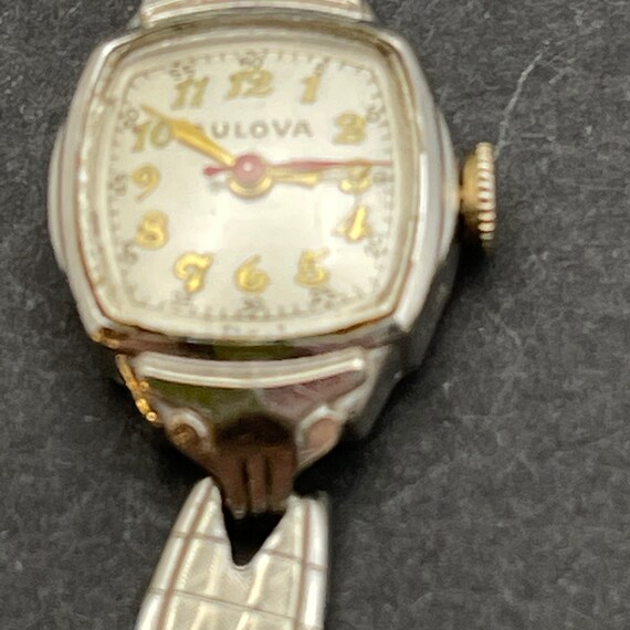 BULOVA 10K Rolled White Gold Plate, MECHANICAL Watch  display picture 3