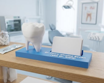 Personalized Dentist Business Card Holder - Custom Dental Clinic Decor, Dentist Thank You Gift, Dental Graduate School Gift, Medical Office