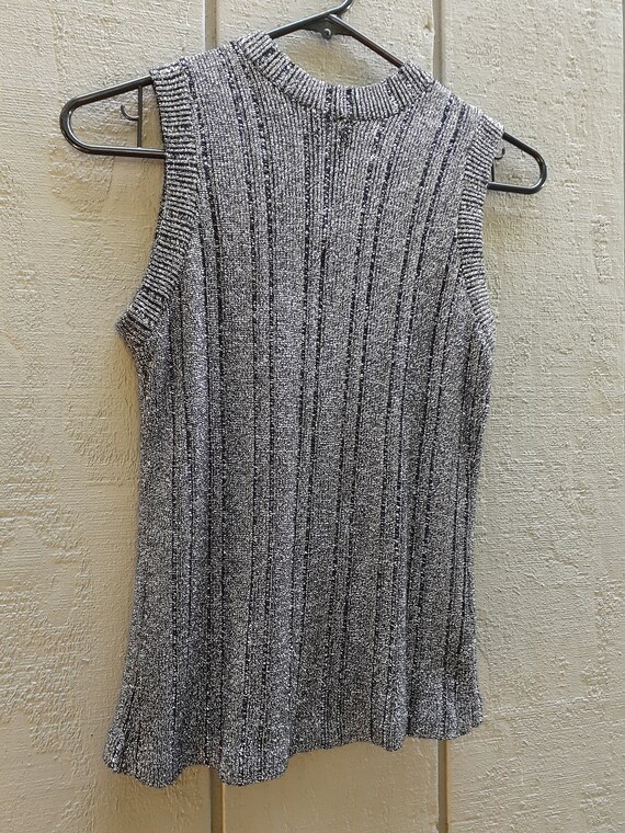 Nelly De Grab Top / Vtg 60s / Silver Lame / S/M /… - image 3