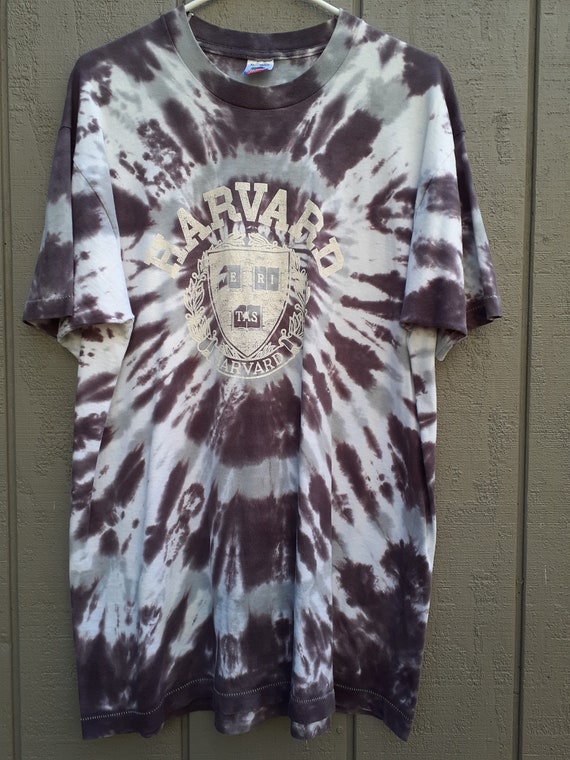 Vtg 90s Harvard Tie Dye Shirt Made USA DEADSTOCK … - image 2