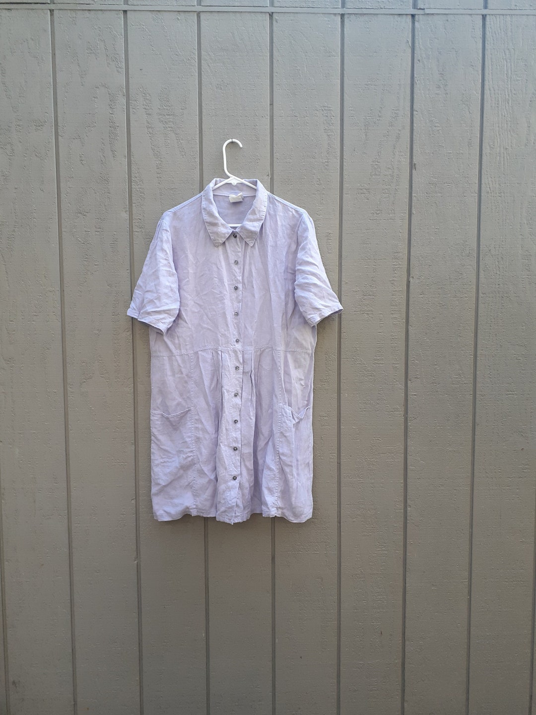 Tom Tom California Linen Dress / Babydoll Button up / Pockets Etsy