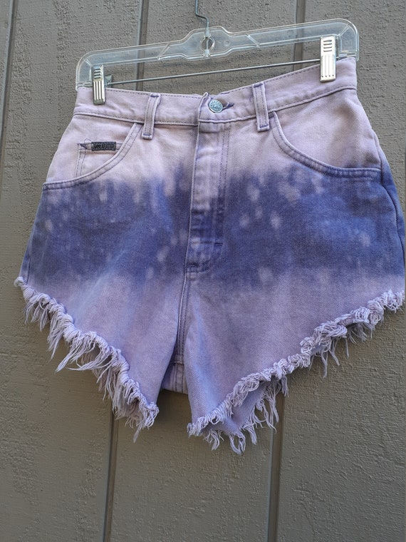 Lee Jean Shorts / Purple Tie Dye Denim / 27 Waist… - image 2