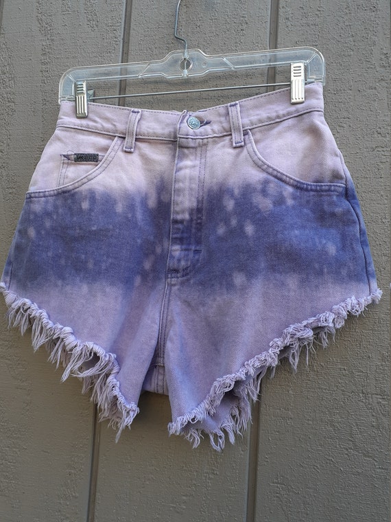 Lee Jean Shorts / Purple Tie Dye Denim / 27 Waist… - image 4
