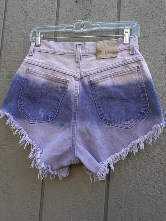 Lee Jean Shorts / Purple Tie Dye Denim / 27 Waist… - image 5