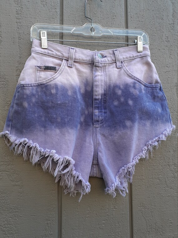 Lee Jean Shorts / Purple Tie Dye Denim / 27 Waist… - image 3