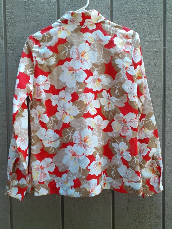 Vtg 70s Wrangler Hawaiian Shirt Tropical Floral I… - image 6