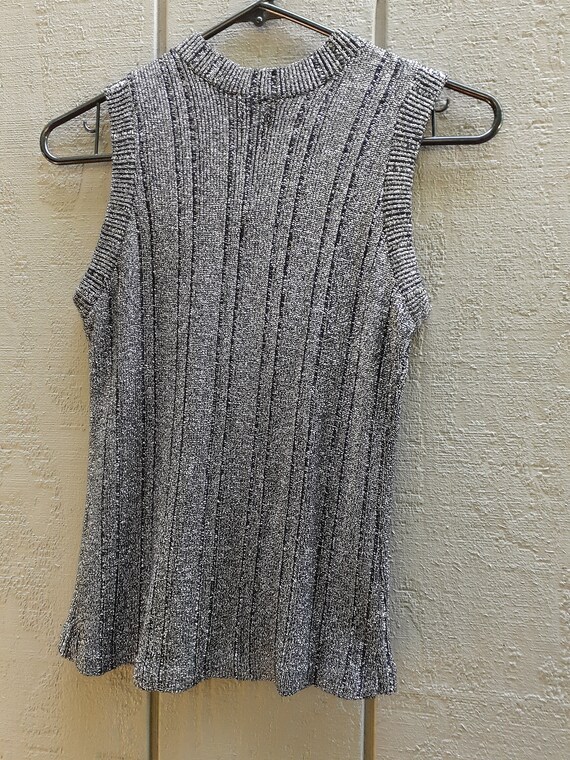 Nelly De Grab Top / Vtg 60s / Silver Lame / S/M /… - image 4