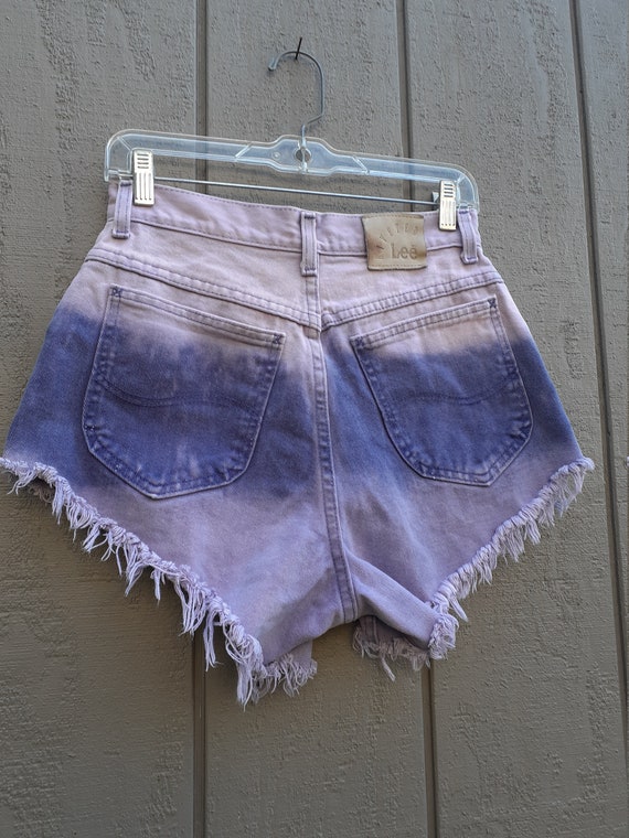 Lee Jean Shorts / Purple Tie Dye Denim / 27 Waist… - image 7