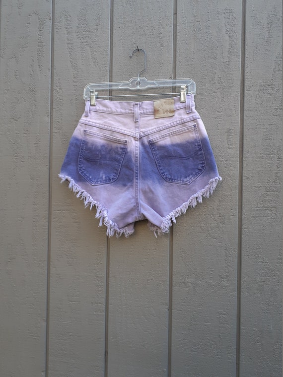 Lee Jean Shorts / Purple Tie Dye Denim / 27 Waist… - image 1