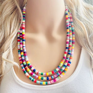 Ultimate Rainbow Statement Necklace, Colorful Beaded Necklace, Chunky bib necklace, Roy G Biv necklace, bright jewelry, bridesmaid pride