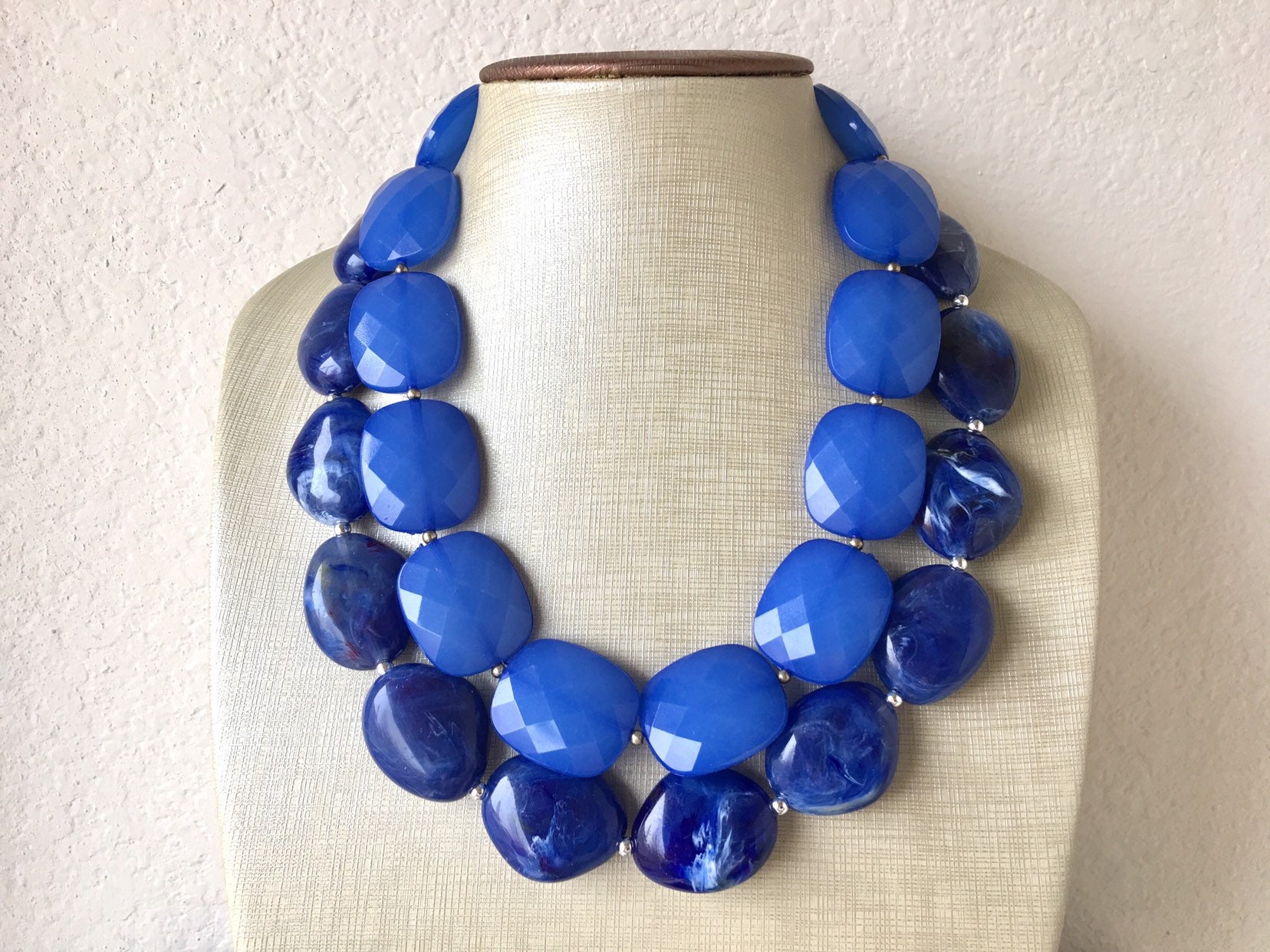 cobalt blue melon bead necklace – Baileys