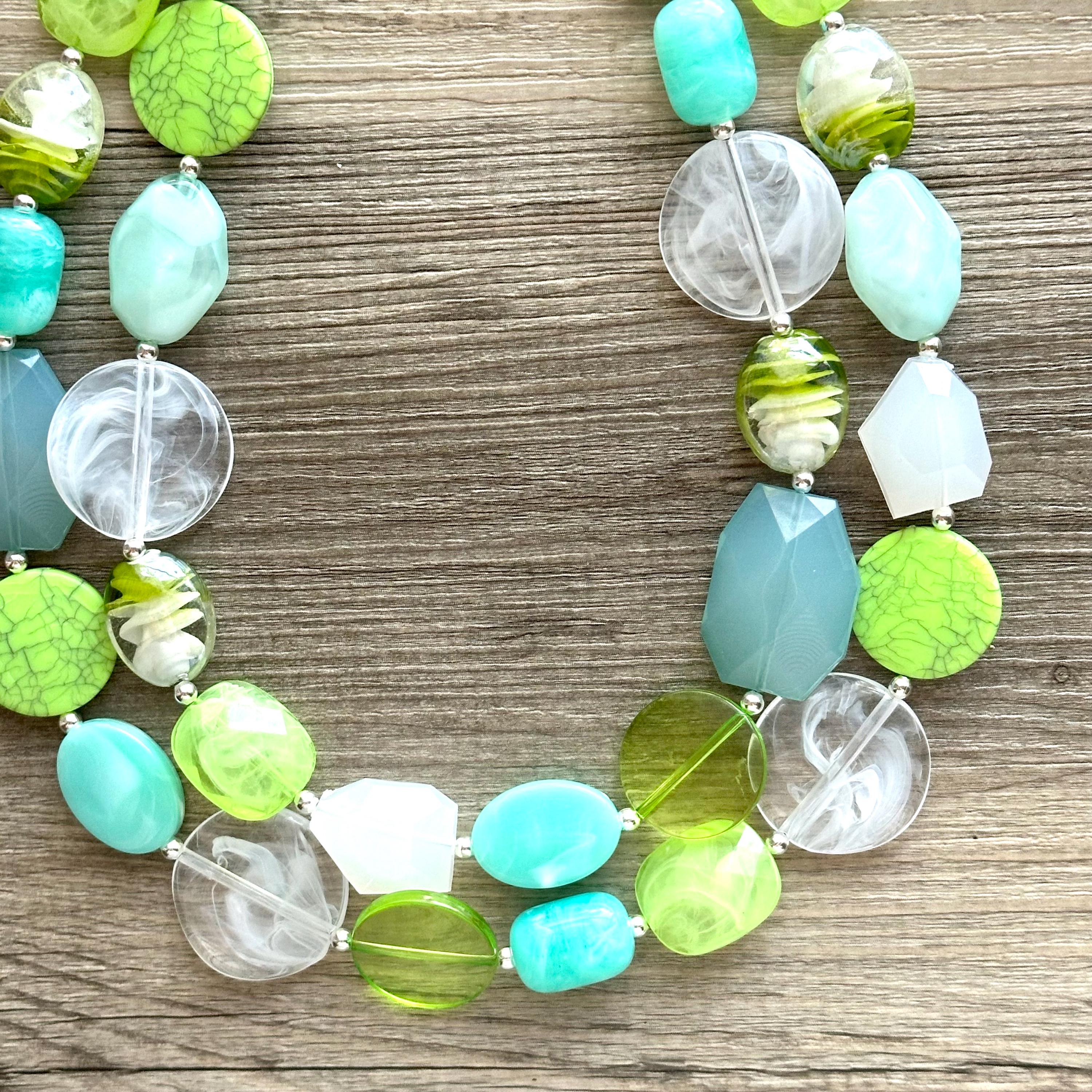 ハニーデューヘイブンチャンキーステートメントネックレス、コーラル