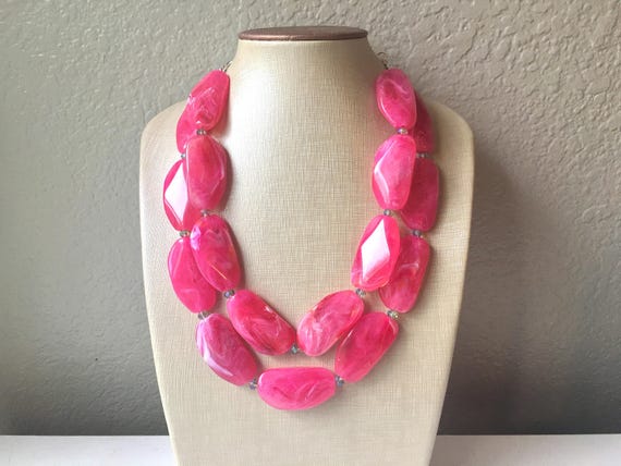 Chunky pink best sale necklace