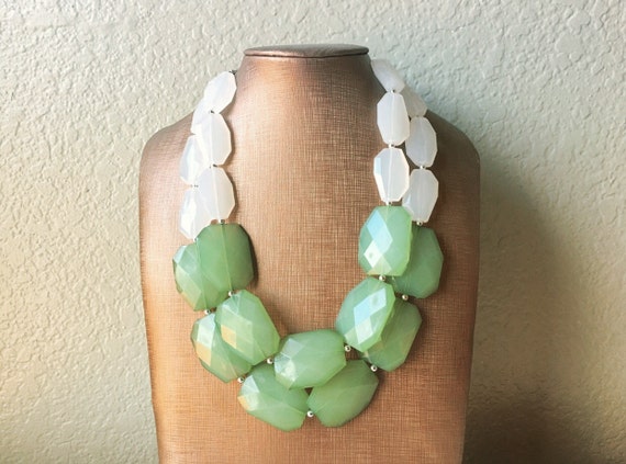 Green and hotsell white necklace
