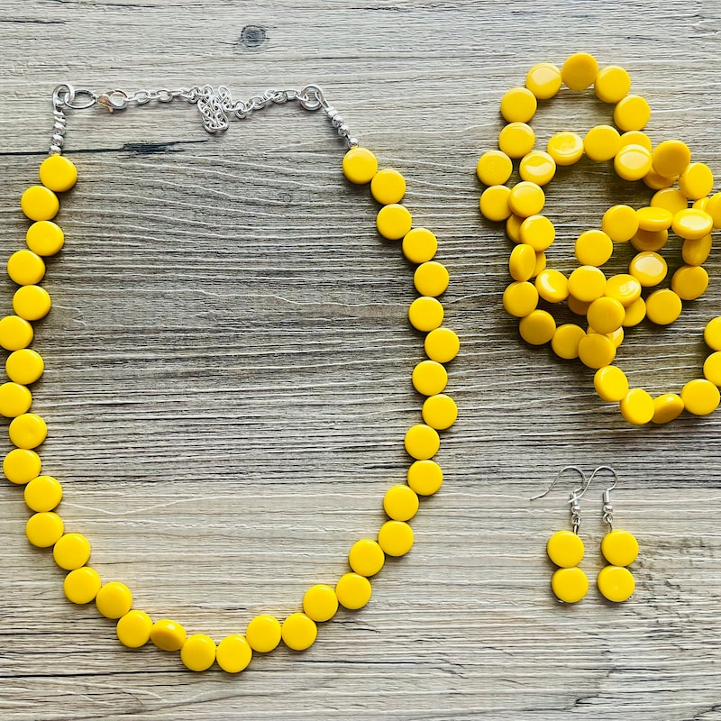 Stone Necklace in Yellow