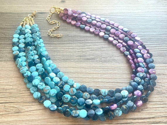 Blue and cheap purple necklace