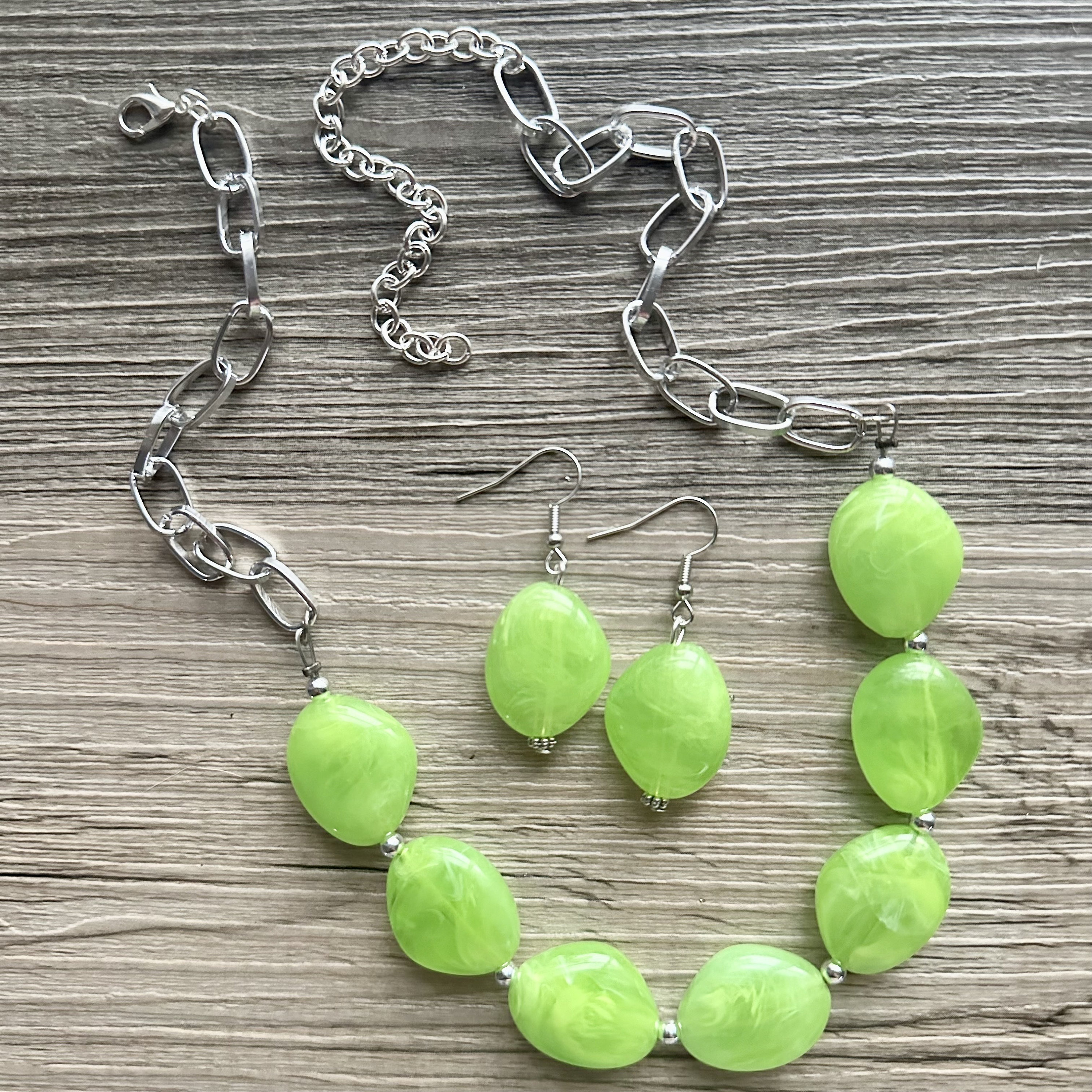 Lime Green Necklace - Etsy