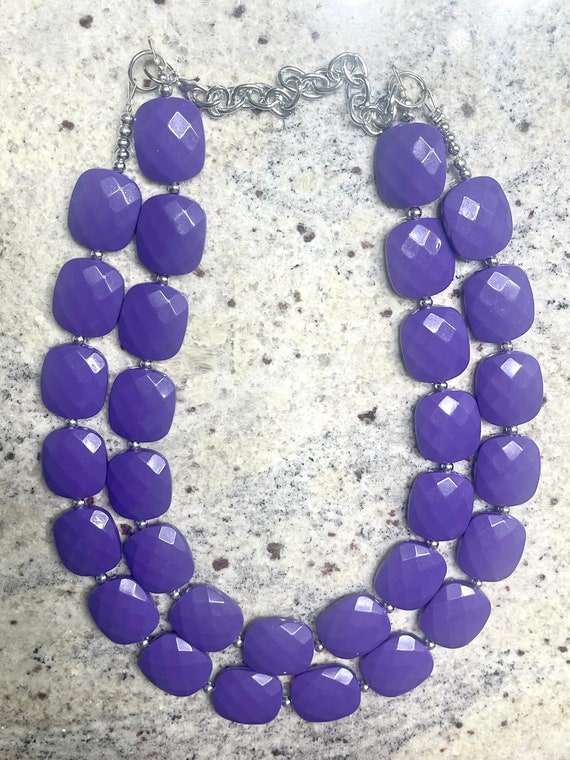 Purple statement best sale necklace