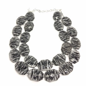 Black Lace Bead Necklace, multi Strand Statement Jewelry, black Chunky bib, bridesmaid necklace, black jewelry, beaded jewelry
