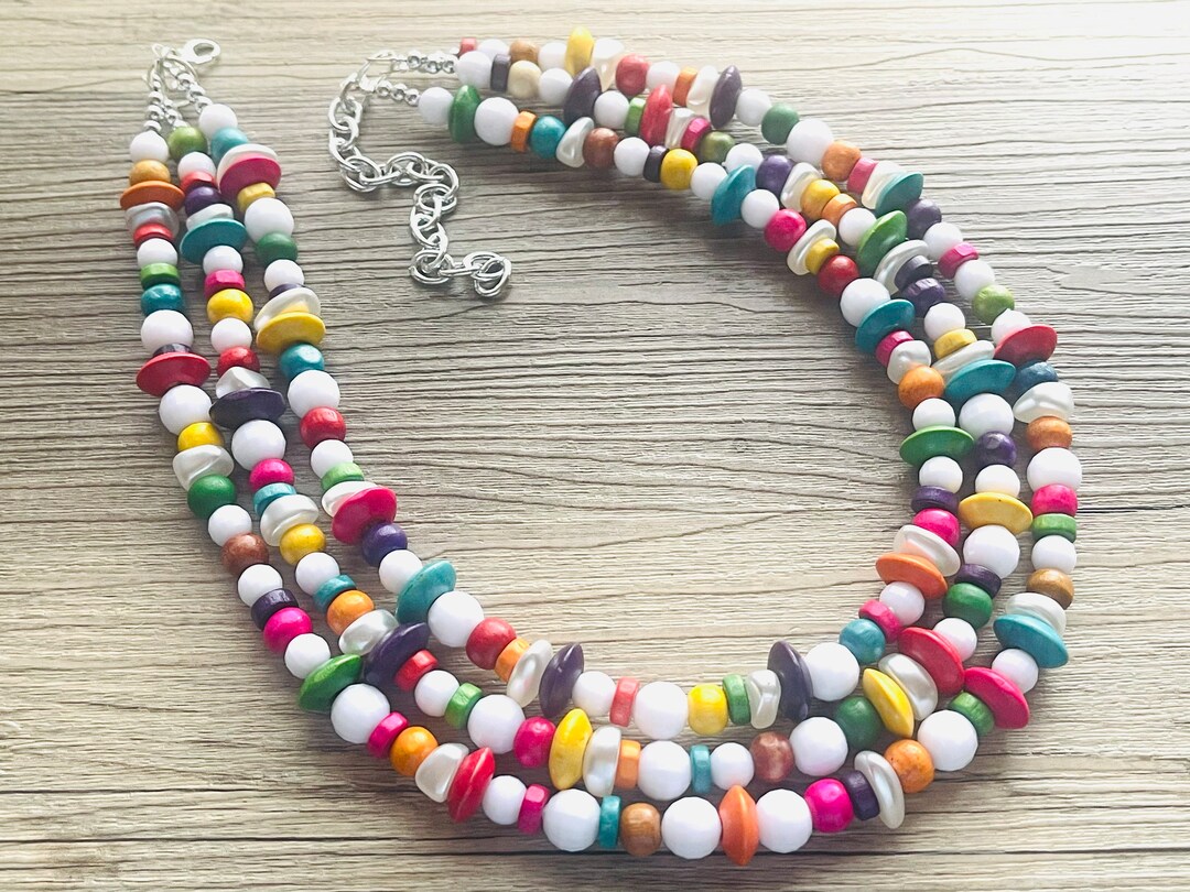 Light spectrum beaded necklace with a colorful and vibrant design