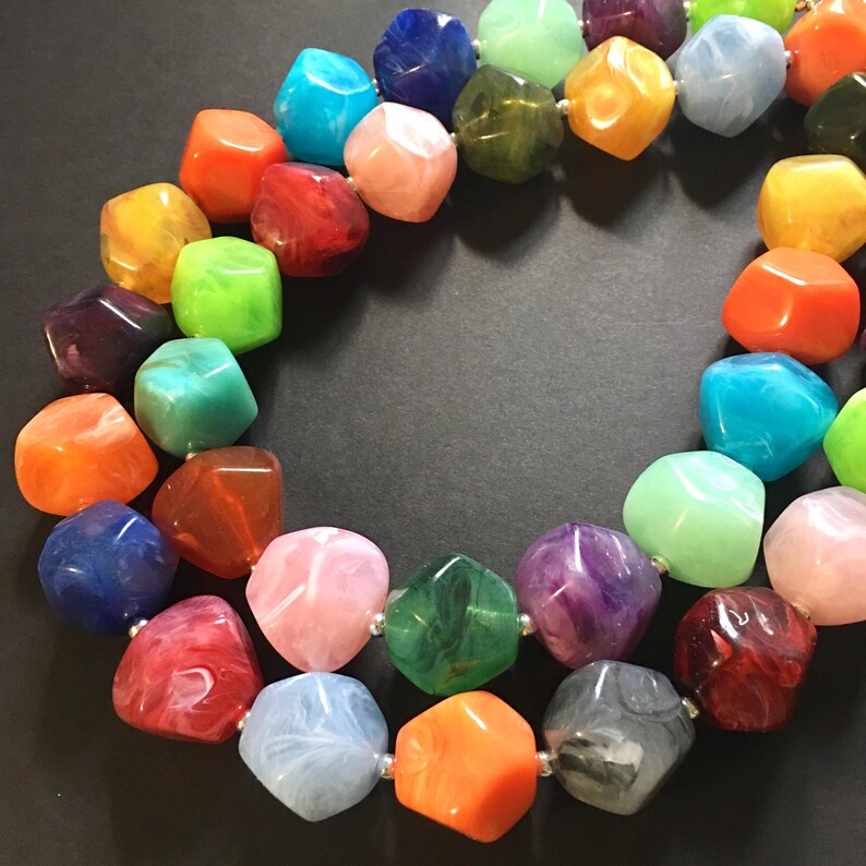 Colorful Jewelry Rainbow Beaded Necklace Chunky statement necklace rainbow jewelry big beaded necklace rainbow baby