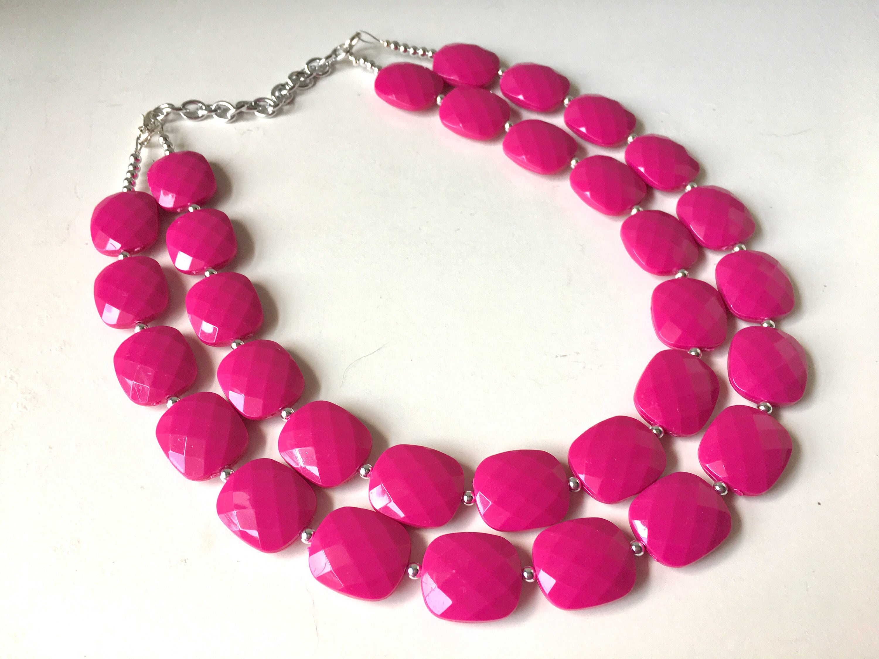 The Adele Duo (Red and Pink) chunky statement necklace – By Grace Ambrose