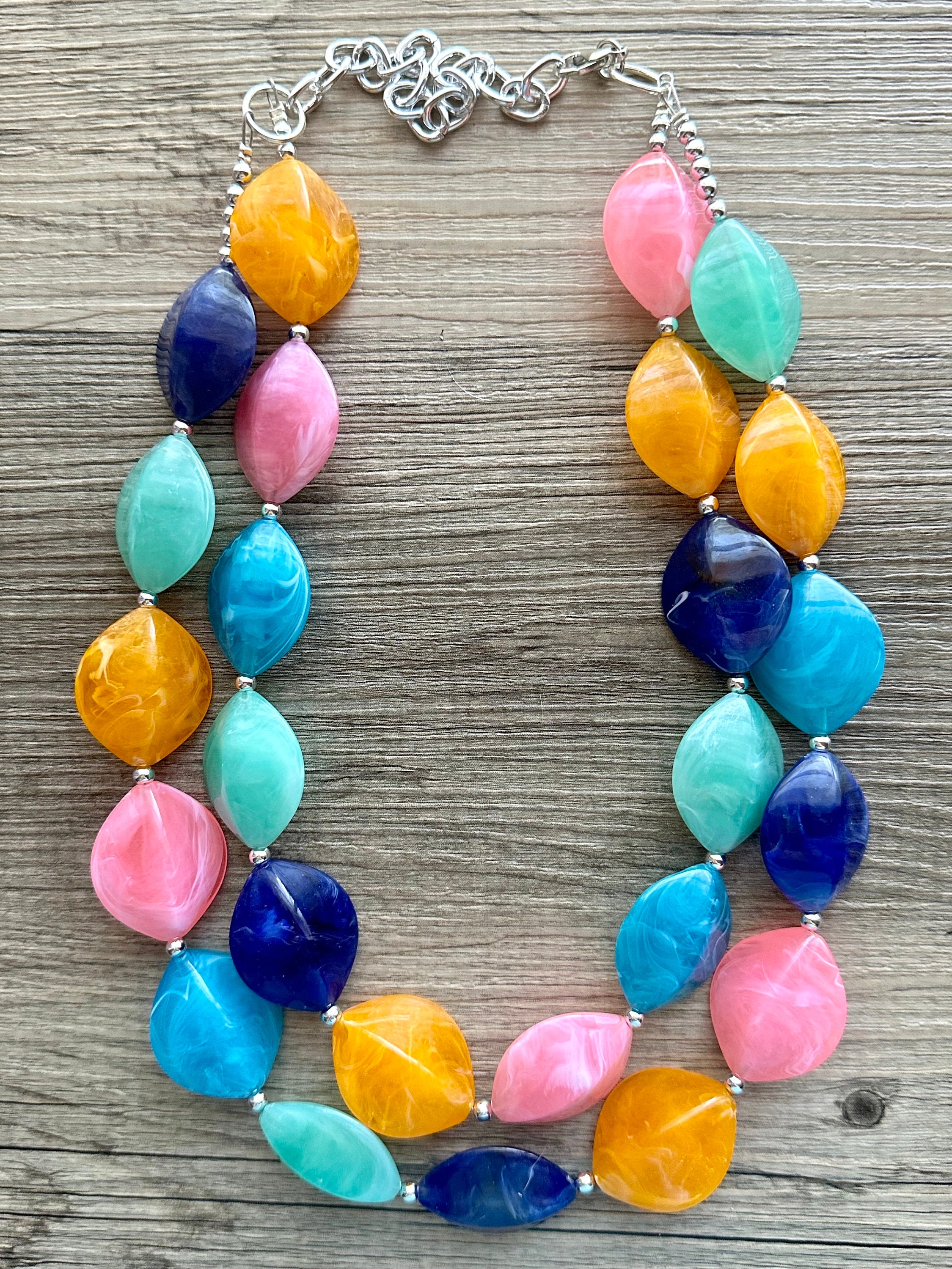 FEIZHU 50-100pcs AB Colore Rotondo Acrilico Perle Mix Arcobaleno Colori Allentato Distanziale Perline Per Gioielli Che Fanno Braccialetto FAI DA