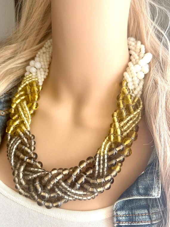 Vintage Braided Multi Strand Statement Necklace, … - image 4