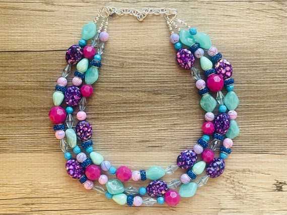 Jewel tone statement best sale necklace