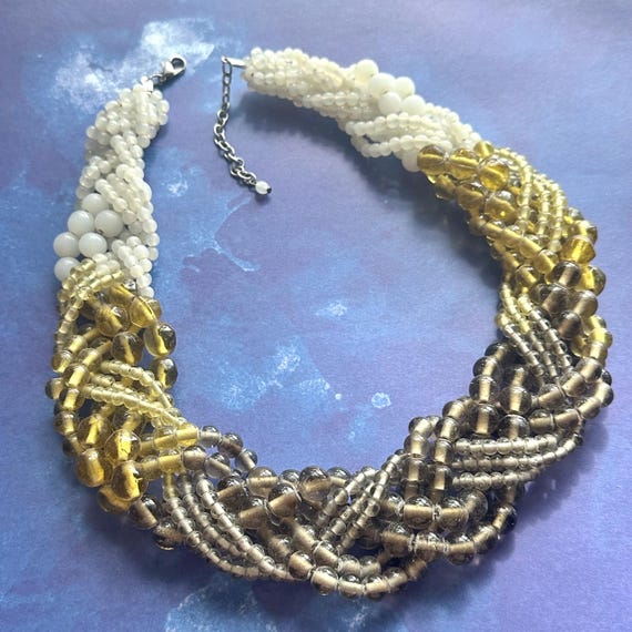 Vintage Braided Multi Strand Statement Necklace, … - image 5