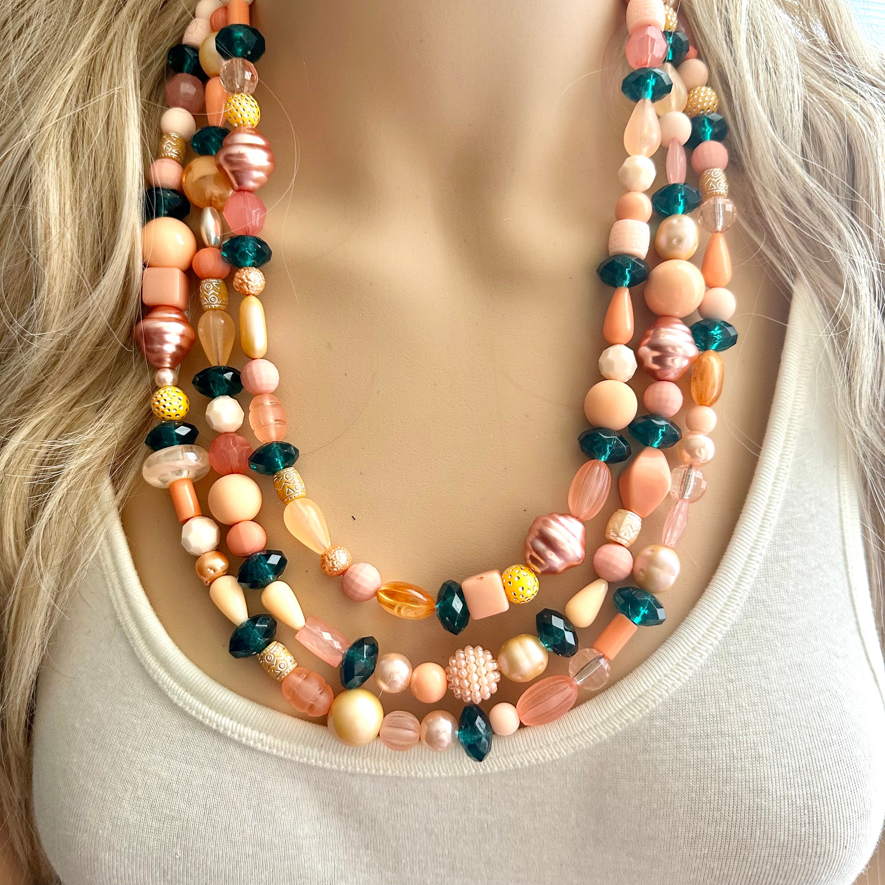 ネックレス・ペンダント Tropical Beads Necklace Tropical Paradise Painted Beaded Necklace, Colorful Jewelry