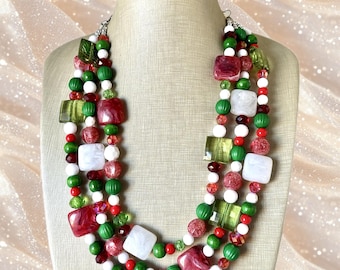 KERANSTINE Collana di perle per albero di Natale, perle d'argento, 8 mm, 10 m, materiale ABS, decorazione natalizia per albero e gioielli fai da te (con pesca