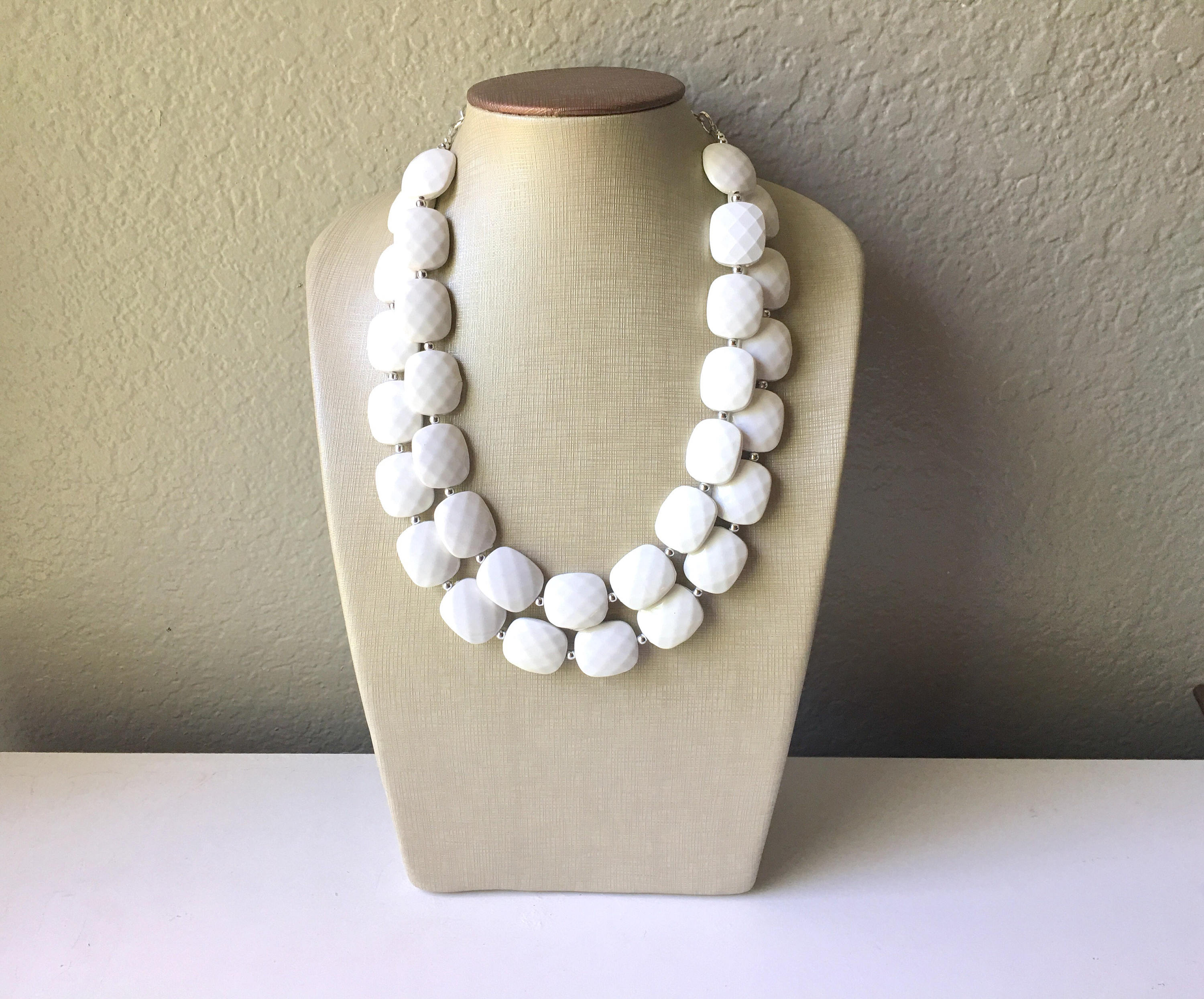 White statement hotsell necklaces