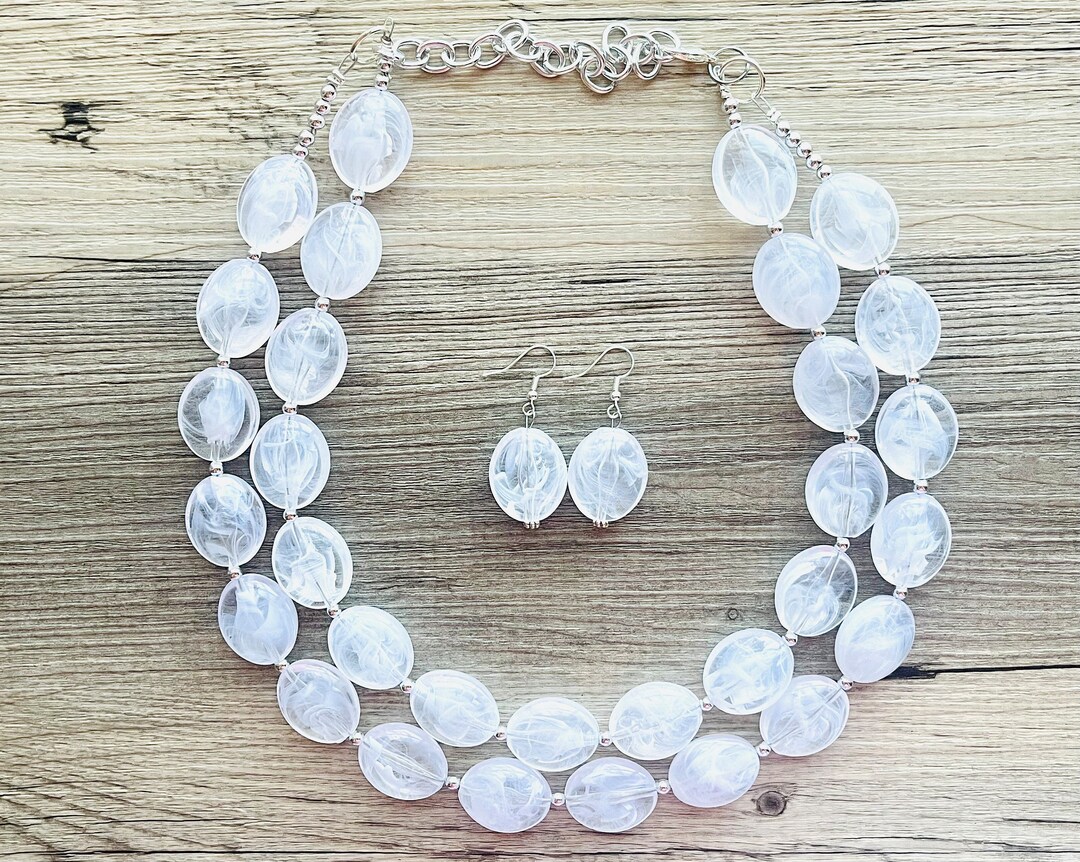 Cloudy Necklace (Set of 2) in Gold/White main image 0