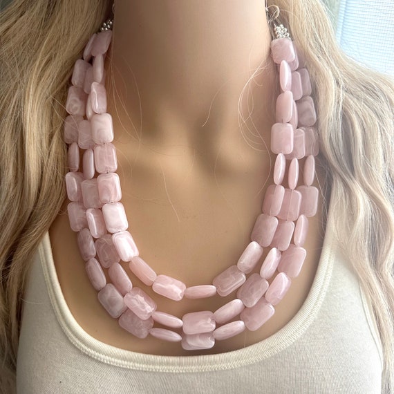 ブレスレット LESS IS MORE baby pink bead necklace Baby Pink Mismatched Beaded Necklace, Y2k Style, 90s