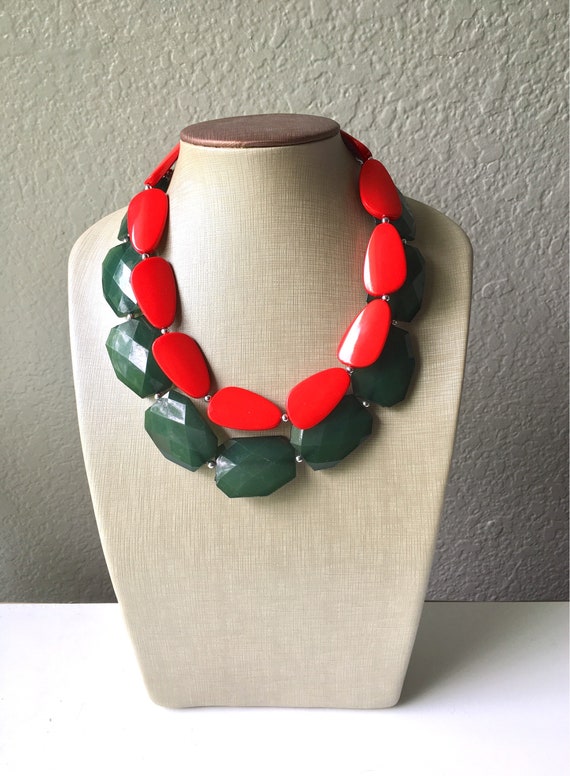 Green and red best sale necklace