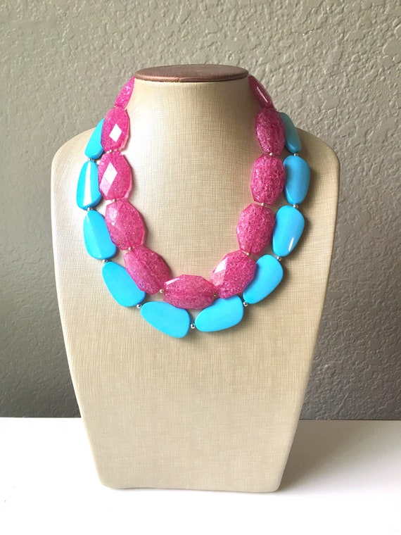Pink & Turquoise joyería de doble collar - España