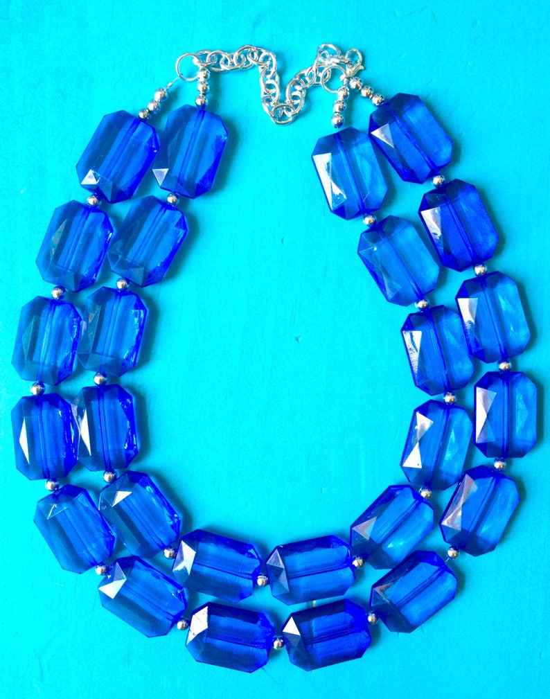 dark blue beads necklace