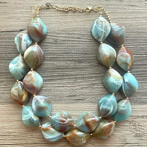 Malaysian Beach chunky necklace, Wanderlust Collection beaded jewelry, resin beaded Turquoise necklace, red blue green necklace