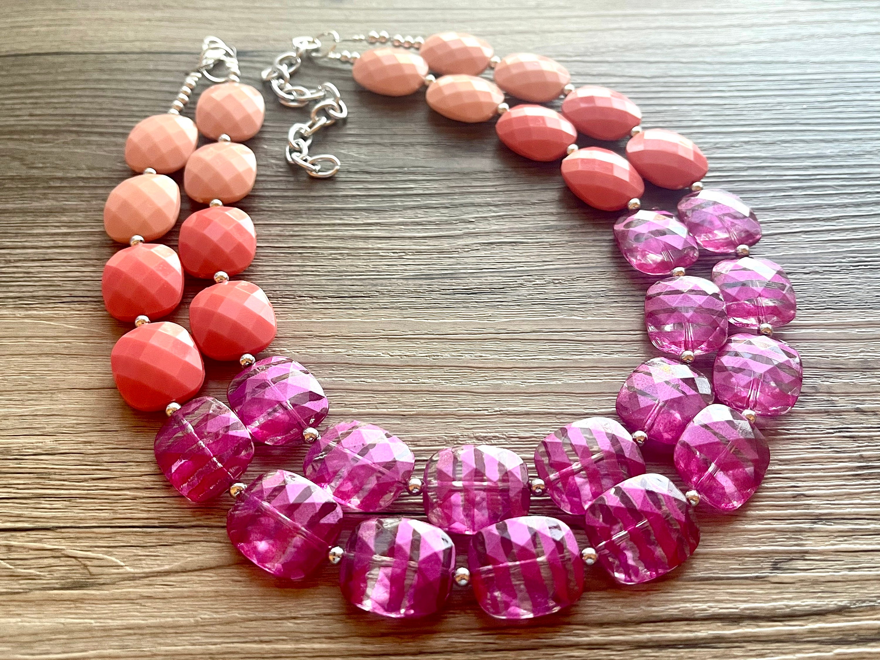 fcity.in - Rani Pink Choker Necklace Set / Shimmering Chunky Women Necklaces