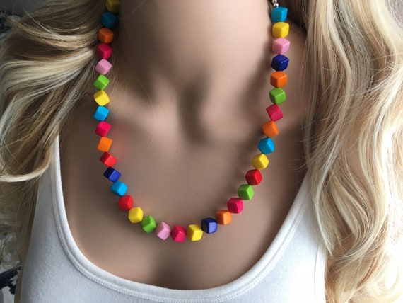 Multicolored Large Geometric Necklace Multicolored Large Geometric Necklace