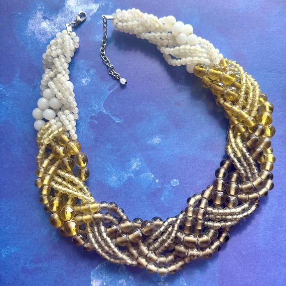Vintage Braided Multi Strand Statement Necklace, … - image 9
