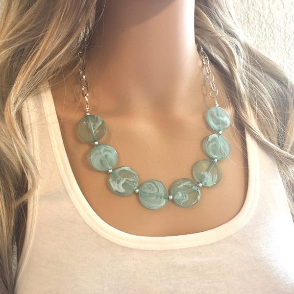 Mint Green Necklace Etsy