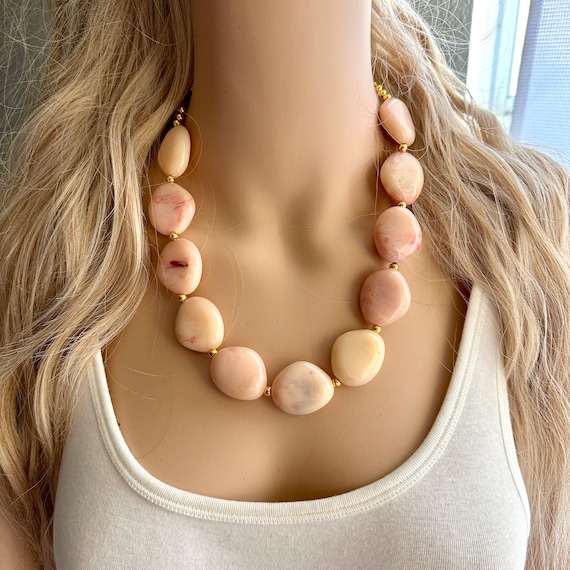 Peach sales statement necklace
