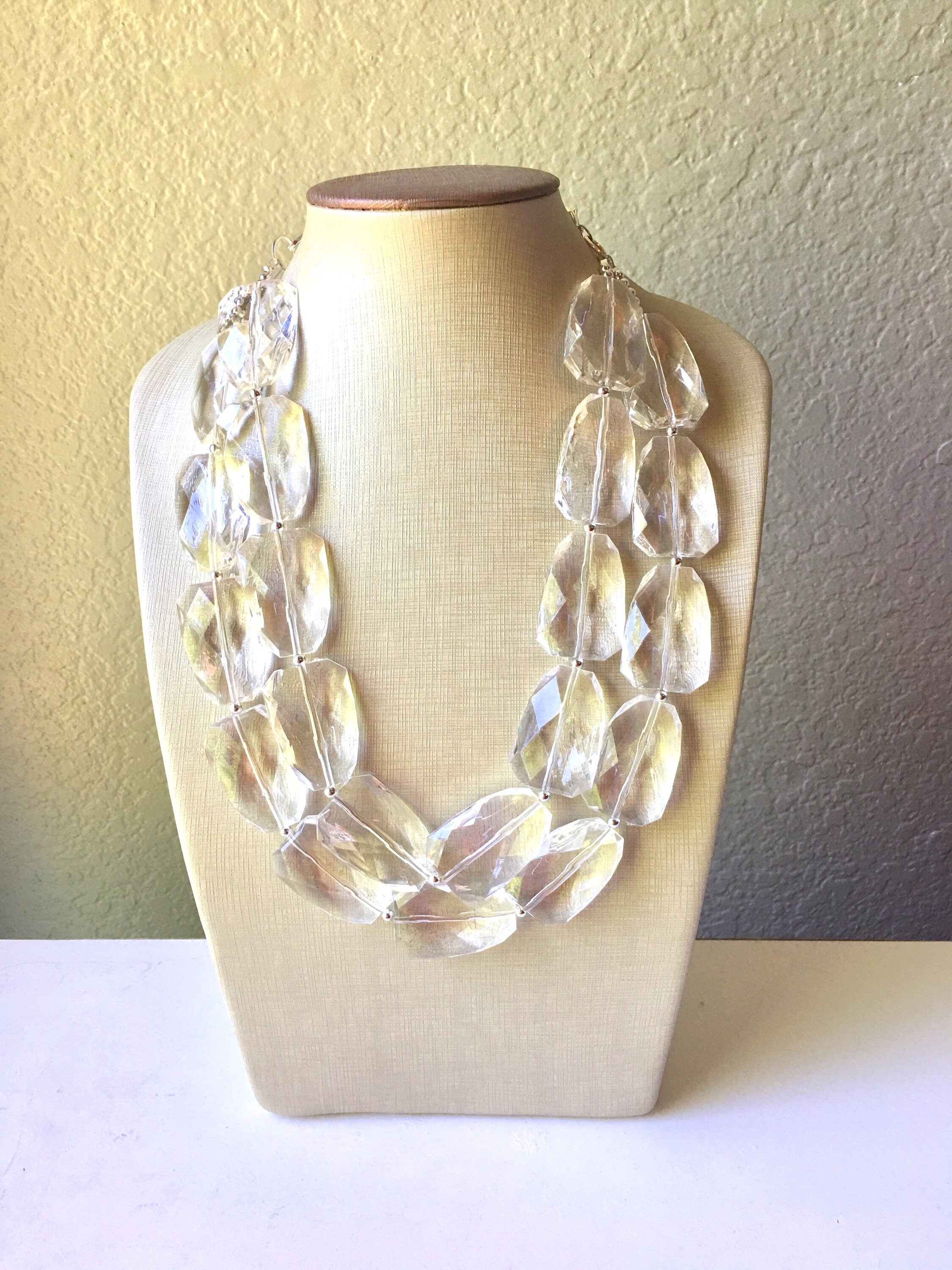 Clear crystal statement necklace best sale