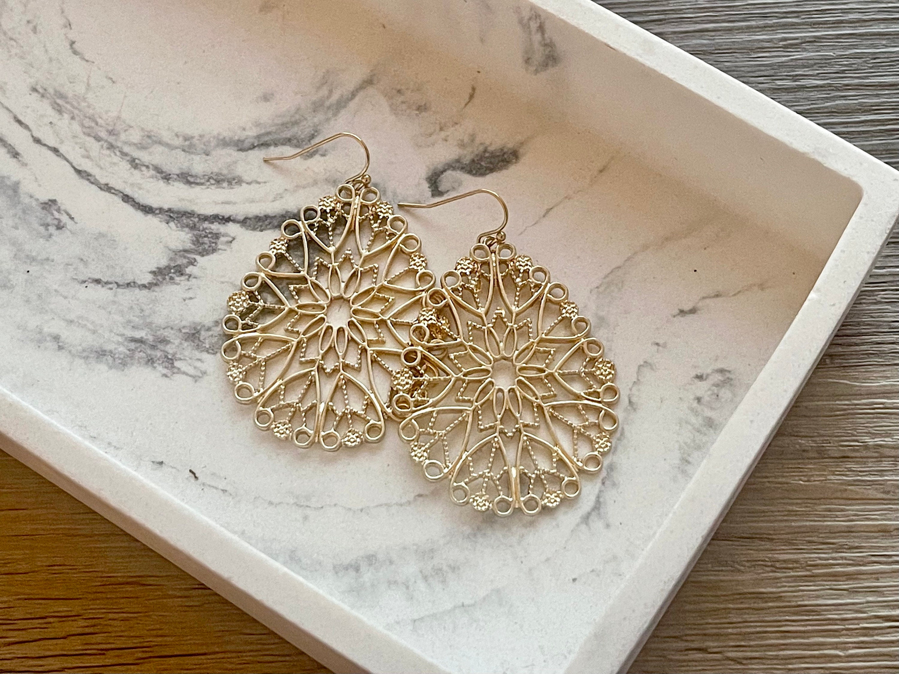 Orecchini Pendenti A Piuma In Filigrana | Placcato Oro 14k O Argento | Gioielli Donna Indiani A Foglia | Regalo Con Scatola