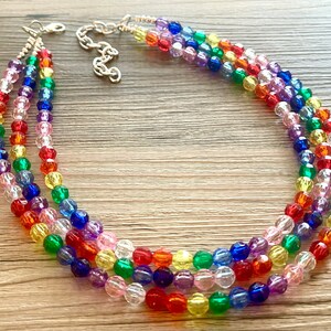 Dorthy’s Rainbow Beaded Necklace, Colorful Jewelry, Chunky statement necklace, big beaded necklace, rainbow jewelry, rainbow baby